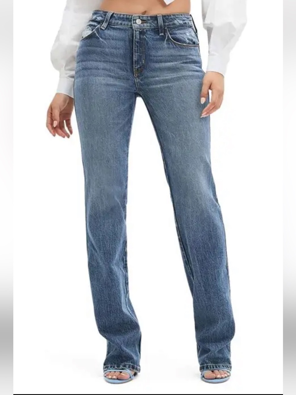 Guess Sexy Straight mid rise Blue Denim Jeans